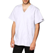 Cherokee Originals Unisex V-Neck Scrubs Shirt, White, X-Small