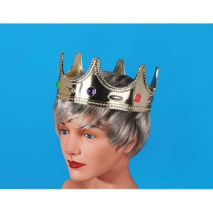 Star Power Royalty Jeweled Prince Costume Crown, Gold, One Size