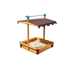 Exaco Felix Adjustable Roof Sandbox, 40 X 51 Inches, Orange-Brown