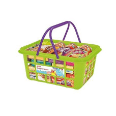 Casdon Shopping Basket | Colourful Toy Shopping Basket For Children Aged 2+ | Comes With Miniature Versions Of Popular Branded Foods!
