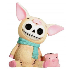 Furrybones Bacon Signature Skeleton In Piglet Costume With Piggy Bank