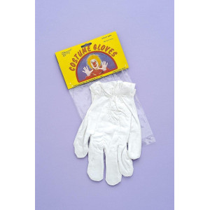 White circus clown Adult costume gloves