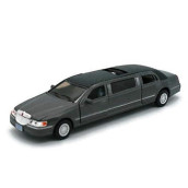 Kinsmart 1/38 Scale Diecast 1999 Lincoln Town Car Stretch Limousine In Color Black