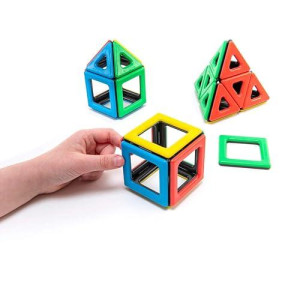 Polydron Kids Magnetic Educational Construction Set - Multicolored - Development Creative Building Kit - Geometry 3D Toy - 3+ Years - Pack Of 32