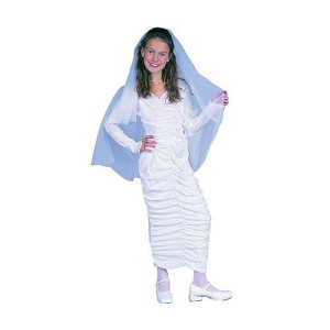 Rg Costumes 91298-L Large Child Dress With Hood And Cape Costume - White