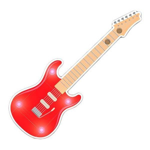 Red Guitar Flashing Body Light Lapel Pins By Blinkee