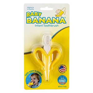 The Original Baby Banana Toothbrush Training Teether Toy, For Babies Infants Toddlers; Teething Relief For Sore Gums, Massaging Soothing; Safest Food Grade Silicone; Usa Family-Owned Business