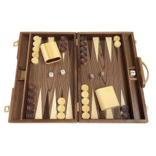 15 In. Wood Backgammon Set - Burlwood Board