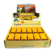 Kinsfun Classic Long Nose School Bus 5" Die Cast Metal W/ Pull Back Action 12 Pack