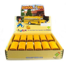 Kinsfun Classic Long Nose School Bus 5" Die Cast Metal W/ Pull Back Action 12 Pack