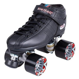 Riedell Skates - R3 - Quad Roller Skate For Indoor/Outdoor | Black | Size 12