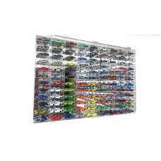 Hot 1/64 Scale Matchbox Wheels Display Case Diecast Model Cars Wall Cabinet Rack Showcase With 108 Compartment, Clear, Uv Protect 21 X 32 X 2 Inches