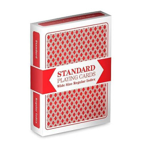 Brybelly Red Deck, Wide Size, Regular Index, Plastic Coated, Standard Playing Cards