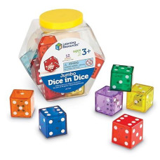 Learning Resources Jumbo Dice In Dice, Dice, Jumbo Dice, Math Dice, Ages 3+, Set Of 12