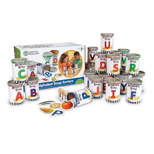 Learning Resources Alphabet Soup Sorters - 208 Pieces, Ages 3+, Early Phonics Manipulatives, Abcs, Alphabet Awareness & Recognition, Alphabet Soup Games