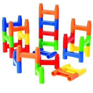 Constructive Playthings Jtm-33 3" L. X 2" W. Connecting Ladder Links Activity 60 Pc. Set For Ages 18 Months And Up