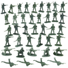Deluxe Bag Of Classic Toy Green Army Soldiers - 36 Pc.