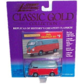Johnny Lightning - Limited Edition Classic Gold Collection - 1960S Volkswagen Bus (Red/Light Blue) - Collector #9
