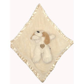 Ellis Collection Baby Blankie Buddies 2-In-1 Security Blanket 18"X18" Beige Blanket With Puppy Dog 12" Long