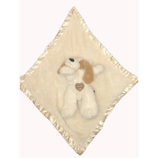 Ellis Collection Baby Blankie Buddies 2-In-1 Security Blanket 18"X18" Beige Blanket With Puppy Dog 12" Long