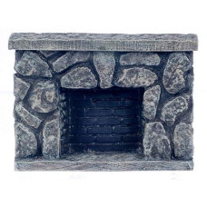 Dollhouse Miniature Rustic Fieldstone Fireplace