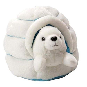 Wild Republic Harp Seal Plush, Stuffed Animal, Plush Toy, Gifts For Kids, W/ Igloo, 6 Inches