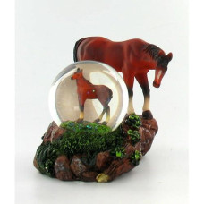 George S. Chen Imports Snow Globe Horse With Foal Collection Figurine