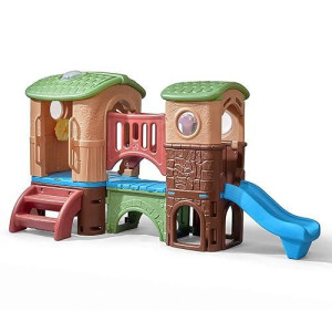 Step2 Clubhouse Climber Playset For Kids, Ages 2 -6 Years Old, Two Toddler Slides And Climbing Wall, Play Gym With Elevated Playhouse, Kids Outdoor Playground Sets For Backyards