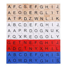 Dsyj Domino & Tile Games, Wood Letter Tiles, Scrabble Letters For Crafts - Diy Wood Gift Decoration - Scrabble Crossword Game Wood Color 400 Pcs