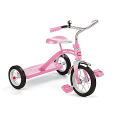 Radio Flyer Classic Pink 10" Tricycle, Toddler Trike, Tricycle For Toddlers Age 2-5, Toddler Bike, Large
