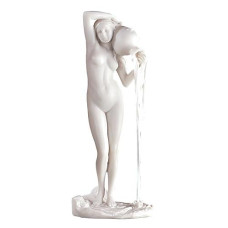 Design Toscano Wu71400 The Source, La Sorgente Greek Figurine Statue, 11 Inch, Bonded Marble Polyresin, White