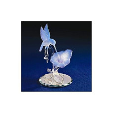 Glass Baron Hummingbird & Blue Flower Glass Figurine