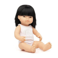 Miniland Doll 15'' Asian Girl (Box) - Made In Spain, Anatomically Correct, Quality
