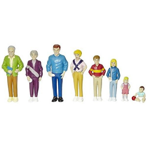 Cre8Tive Minds Caucasian Family Doll Set, Set Of 8 Inclusive And Diverse Toy Figures For Kids, Vinyl Dollhouse Figurines For Classroom, Home, And More, 5 Inches
