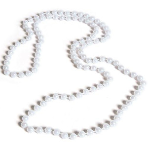 Rhode Island Novelty 48 Inch 7Mm White Pearl Necklaces, Pack Of 12