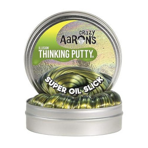 Crazy Aaron'S Thinking Putty - Super Illusions: Super Oil Slick - Fidget Toy For All Ages - Stretch, Change, Play & Create - Shifting Gold Color That Never Dries Out - 4" Large Storage Tin - 3.2 Oz.