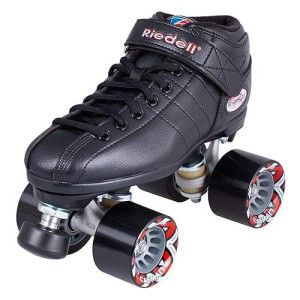 Riedell Skates - R3 - Quad Roller Skate For Indoor / Outdoor | Black | Size 6