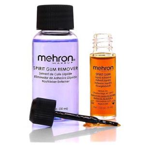 Mehron Makeup Spirit Gum & Remover Combo Kit | Spirit Gum Adhesive And Remover | Professional Cosmetic Glue For Face, Skin, & Body