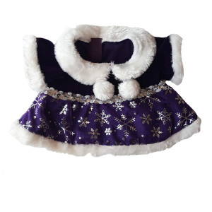 Purple Snowflake Dress Outfit Teddy Bear Clothes Fits Most 14 - 18 Build-A-Bear And Make Your Own Stuffed Animals
