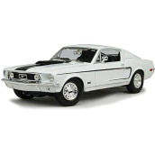 Maisto 1968 Ford Mustang Gt Cobra Jet Hard Top 1/18 Scale Diecast Model Vehicle Blue