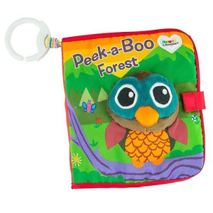 Lamaze Peek-A-Boo Forest Soft Baby Book - Clip-On Cloth Book - Washable Crinkling Fabric Pages For Sensory Play - Teething And Learning Toys For Babies - 6 Months And Up