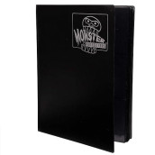 Monster Protectors 9-Pocket Matte Black Trading Card Album With Anti-Theft Padded Pages - Holds 360 Cards