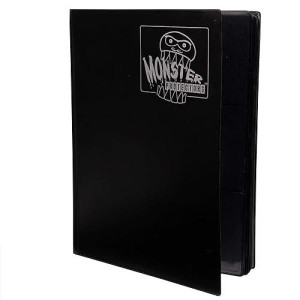 Monster 9 Pocket Trading Card Album with 20 Theft Deterrent, Padded Pages for Extra Protection - Holds 360 TCGs - Compatible with Yugioh, MTG, Magic The Gathering, Pokmon & Sport Cards- Matte Black