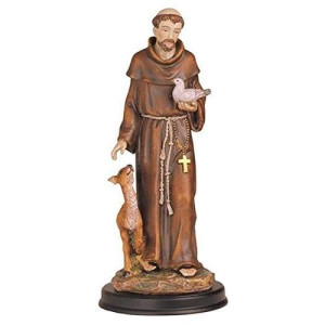 Stealstreet Ss-G-212.05 Saint Francis Holy Figurine Religious Decoration Statue Decor, 12"