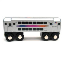 Muni Pals Munipals New Jersey Transit Wooden Railway Child Safe And Tested Wood Toy Trains (Multi-Level Commuter)