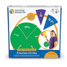 Learning Resources Double-Sided Magnetic Demonstration Rainbow Fraction Circles, Teacher Aids, 51 Piece, Ages 6+,Multi