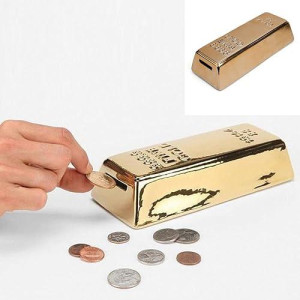 Kikkerland Gold Bar Coin Bank, 1 Ea - Pb17