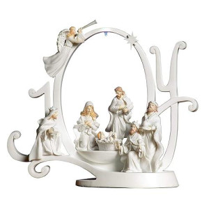 Collections Etc Lighted Joy Nativity Christmas Scene Holiday Indoor Sculpture
