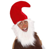 Widmann Gnome Red With Beard & Eyebrows Christmas Theme Hats Caps & Headwear For Fancy Dress Costumes Accessory