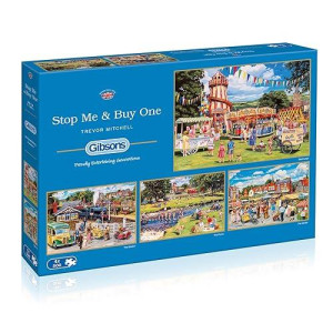 Stop Me & Buy One 4X500 Piece Jigsaw Puzzle | Multi-Puzzle | Sustainable Puzzle For Adults | Premium 100% Recycled Board | Great Gift For Adults | Gibsons Games